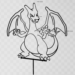 Captura-de-pantalla-7.png STL file Charizard Topper・Template to download and 3D print