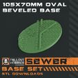 1O05X70MM OVAL BEVELED BASE =. x Sneek SE ay A =— ss vay ai aT STL DOWNLOADS Sewer Themed 28mm Scale Base Collection