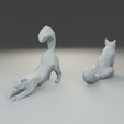 2.png Low polygon Maine Coon cat 3D print model  in two poses
