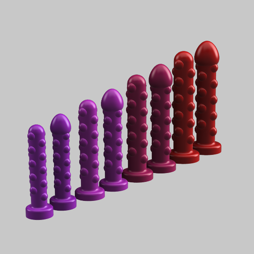 🍆 Lange Perlen-Dildos (4 Größen mit und ohne Kopf)・Kostenlos STL Datei für  ・Cults