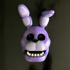 Bonnie-Mask-3d-printed.jpg STL file Bonnie Mask (FNAF / Five Nights At Freddy’s)・3D printing design to download