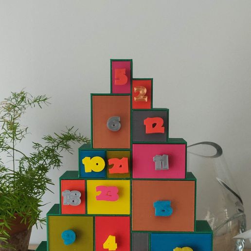 Download STL file Advent calendar Christmas tree • Template to 3D print