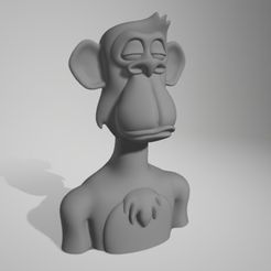 001.jpg Archivo OBJ Busto del mono aburrido 001・Objeto de impresión 3D para descargar