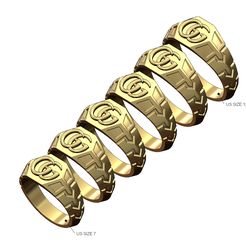 GG-HEX-Side-engravings-signet-size7to12-00.jpg GG hexagonal top and engravings signet ring US sizes 7to12 3D print model