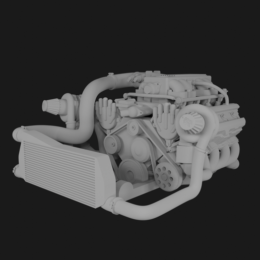 UZ1-FE TWIN TURBO ENGINE 3D model