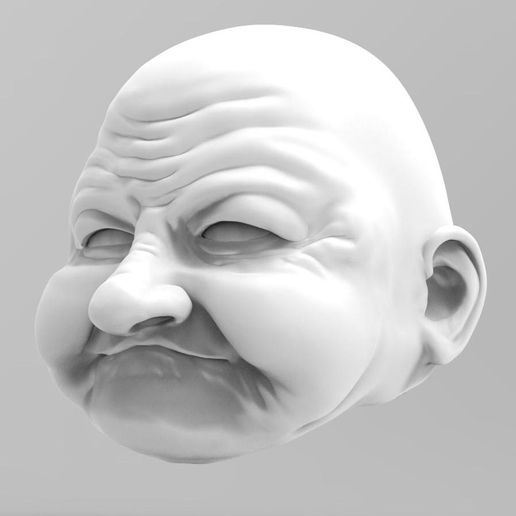 old_woman_2.jpg 3D Model of a kind grandma's head for 3D printing