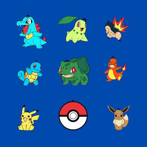 Keychan-Pokemons.png PACKUNG BUNTE SCHLÜSSELANHÄNGER PÓKEMON