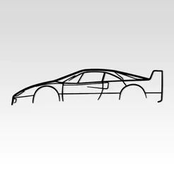 F40.webp Archivo STL Silueta Ferrari F40・Diseño de impresora 3D para descargar
