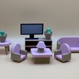 IMG_3412.jpg Complete 3D-Printed Dollhouse Living Room Set: Modern Miniature Furniture & Decor!
