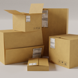 1.png Cardboard box package with texture 3D model