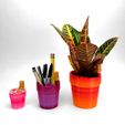 Color-line-up.jpg 3D Printable Extruded Layer Pot with embellished 3D printing layers