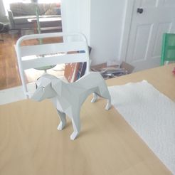 6.jpg Free STL file low poly dog・3D printer design to download
