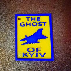 gok.jpeg Archivo STL Llavero y placa del fantasma de Kiev・Plan para descargar y imprimir en 3D