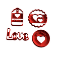 enamorados pack x 4.png cookie cutter valentine's day - valentine - love - cortante dia de los enamorados - san valentin - amor - Pack x 8 unid