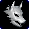 Zv1B-1-2.png Wolf Head Mask smooth flat surface model