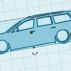 Web-capture_14-10-2023_103925_www.tinkercad.com.jpeg VW Passat B5 Estate Wagon 1.8t 20v Turbo Volkswagen Silhouette Porte-clés