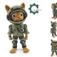 il_fullxfull.5585225876_k5b8.jpg Articulated Dog Astronaut by Cobotech, Articulated Astronaut , Fidget Toy, Home/Desk Decoration, Unique Gift