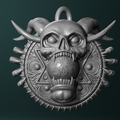 Skullpendant22.png Archivo STL Colgante calavera・Diseño de impresora 3D para descargar