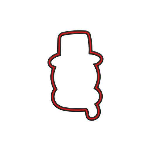 Snowman Head Cookie Cutter STL File - 4 inches