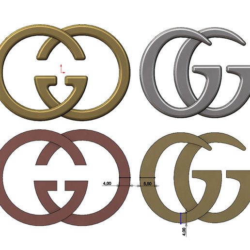 👜 Gucci GG logo replica 3D print model・ STL File for ・Cults