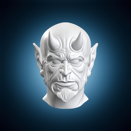 😈 Devil Demon Head Bust Sculpture・ 3D File for 3D printing・Cults