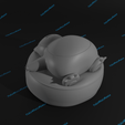 Snorlax-asleep4.png Snorlax asleep on a pillow 3D print model