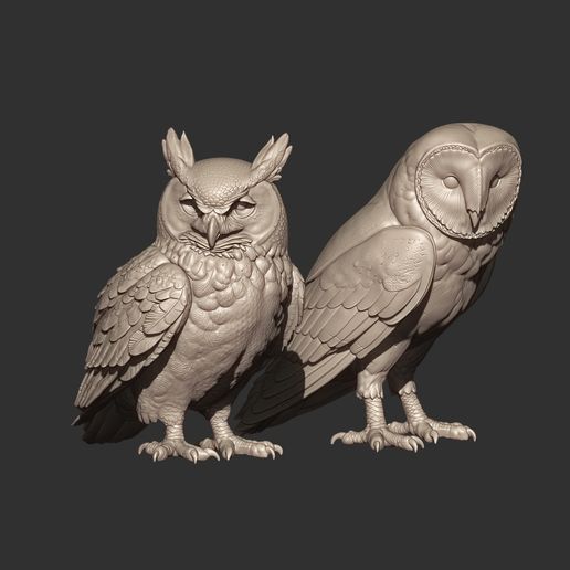 owl sculpture stl 3d printable model