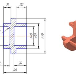 2.jpg Three-dimensional model of the part "Support" KOMPAS-3D