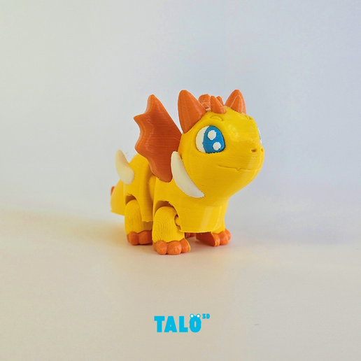 Dragon-Shocktail-print in place-flexi-flexible-multicolor-baby - 3D model önizlemesi