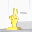 cura1.jpg Low poly Hand sign two fingers, Hand sign two fingers