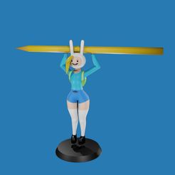 Fionna_holding-01.jpg Fichier STL gratuit Fionna tenant un stylo・Modèle à télécharger et à imprimer en 3D