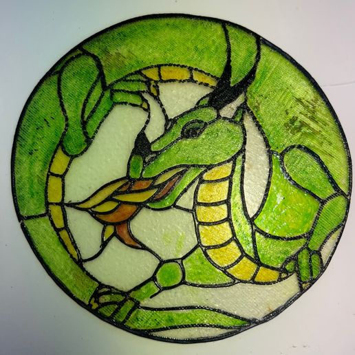 3D printed Stain Glass Dragon 3D model