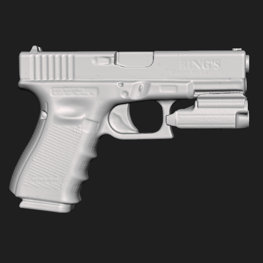 Glock 19 Gen4 Olight PL Mini Real Size Scan 3D Gun Mold 3D model