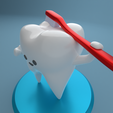 008.png Tooth Character with toothbrush (tooth with toothbrush)