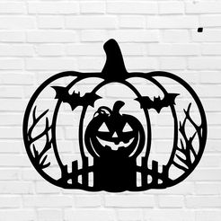 murbrique.jpg Halloween wall decoration pumpkin bat