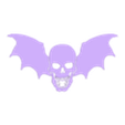shape_ex200.stl Winged Skull Wall Decor - Gothic Bat Skeleton Design