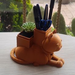 2.jpg Potted Cat and Pencil Holder