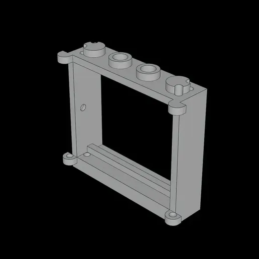 Lego Compatible (3853.dat) Window 1 x 4 x 3 | 3D Printable STL 3D model preview