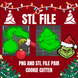 1.png Christmas Grinch Face and hand Cookie Cutter Bundle / Grinch cutter and stamp / Cookies