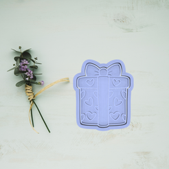 Poklon.png STL file Wedding Gift Cookie Cutter・3D printing idea to download