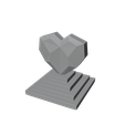 heart-temple-5.png Coração geométrico sobre pedestal STL - Prenda do dia dos namorados e decoração moderna para casa, imprimível em 3D - Escultura poligonal de um coração - Inclui ficheiro GLB com textura
