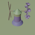 thumbnail1.png Miniature 3D Tower with Windmill and Waterwheel