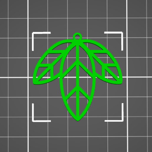 BRANCH, LEAVES, PENDANT FOR NECKLACE, JEWELRY, EARRINGS, CHARM 3D model