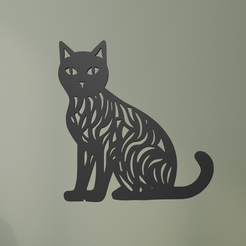 Cat-2.png STL file Cat Wall Art・3D printable design to download
