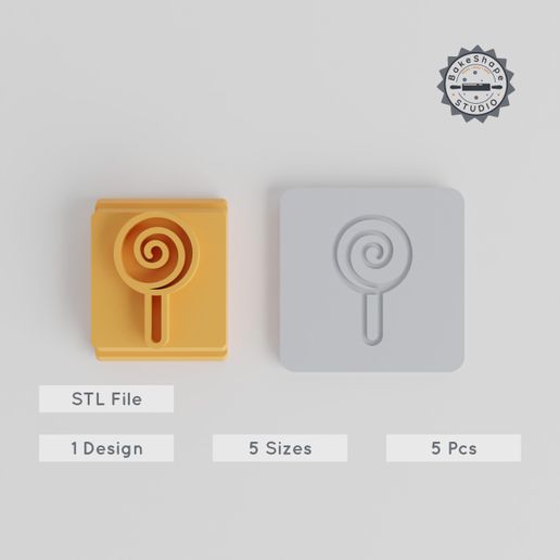 product_4695-01_main.jpg Lollipop Stamp Tile Set, 5 Sizes, Sweet Confectionery Design for Clay, Cookies & Fondant