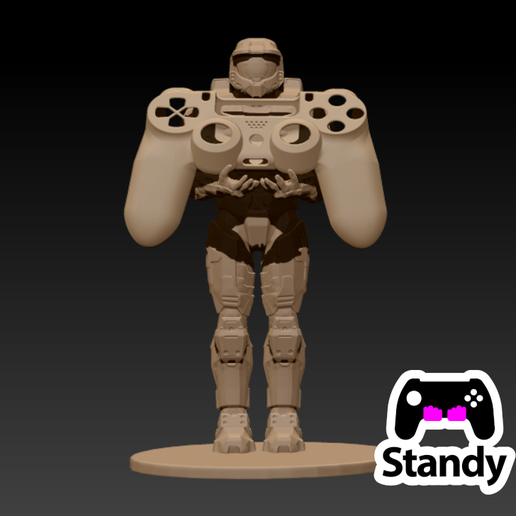 😇 HALO MASTER CHIEF XBOX-PS4-PS5 STAND・ OBJ File for 3D printing
