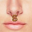 Fem-jewel-septum-202-00.jpg fake DOLLAR nose hook FAKE NIPPLE PIERCING Female Male Septum Barbaella Non-Piercing Body Jewellery  Weight femJ-202 3d print cnc
