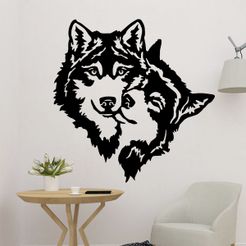 sample.jpg STL file Wolf With Wolf Wall Decor・3D printing idea to download