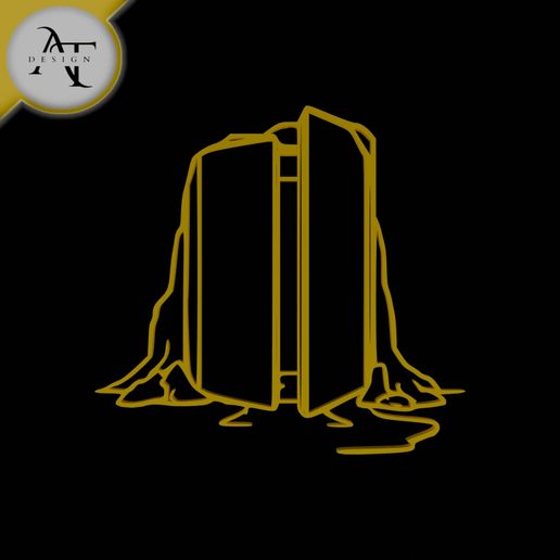 Ice door - Line Art - 2D Wall Art Decor 3D model