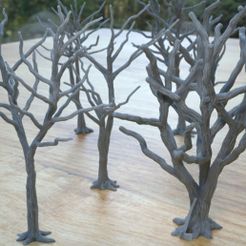 Trees.jpg Archivo STL 5 ÁRBOLES MODULADOS PARA SOBREMESA DE DIORAMA DE AMBIENTE・Diseño imprimible en 3D para descargar